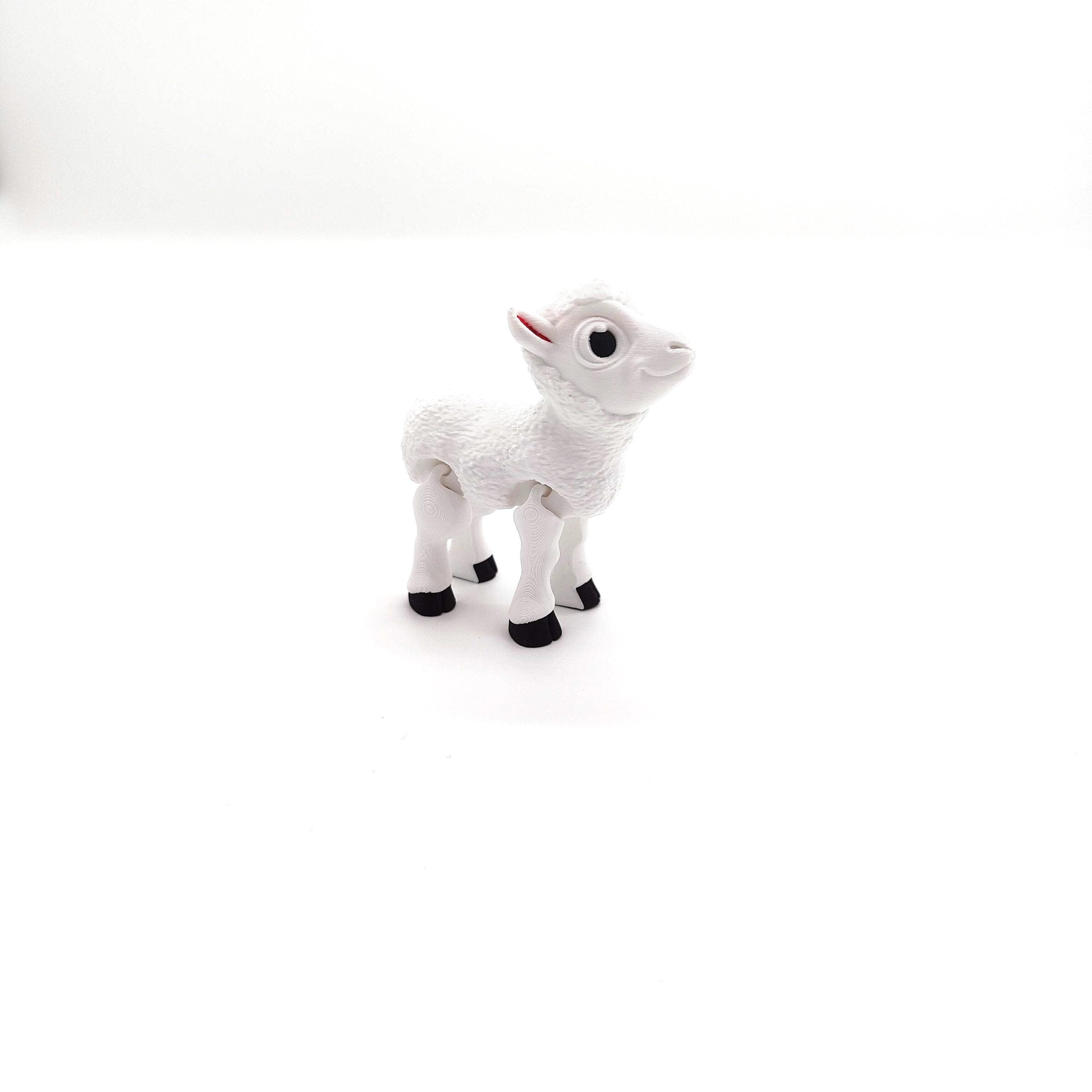 Charming Baby Flexi Lamb – Articulated, Poseable Sheep Figurine | Perfect for Desk, Shelf Decor, and Unique Collectible Gift